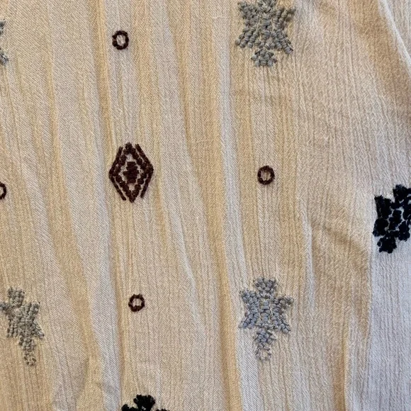 Free People Stargazer Embroidered Peasant Mini Dress. Sz Small. - Picture 7 of 7